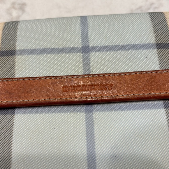 Burberry Canvas Plaid Nova Check Light Blue Compact Fold Wallet - Picture 2 of 10